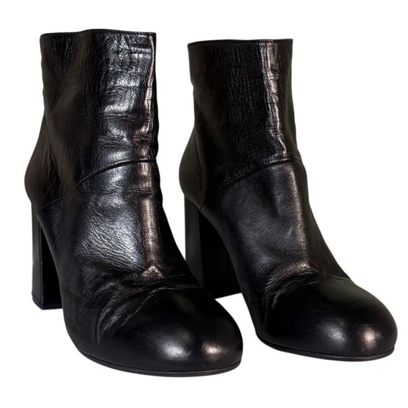 Marni Black Leather Block Heel Ankle Boots Size IT 39 size 9 - Picture 3 of 15